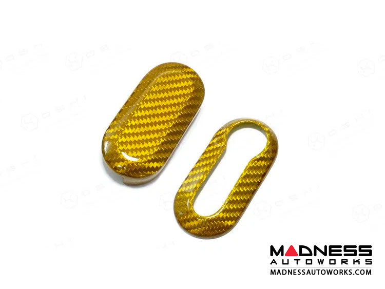 FIAT 500 Key Fob Cover - Carbon Fiber - Yellow Candy